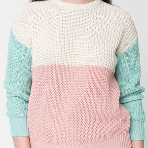 American Apparel Color Block Fishermans Sweater